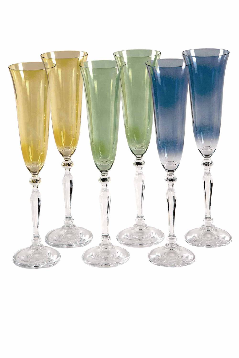 Luisa Beccaria Set Di Sei Flauto Blu, Giallo, Verde