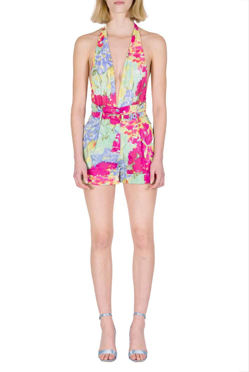 Luisa Beccaria Shorts In Cotone A Fiori Astratti