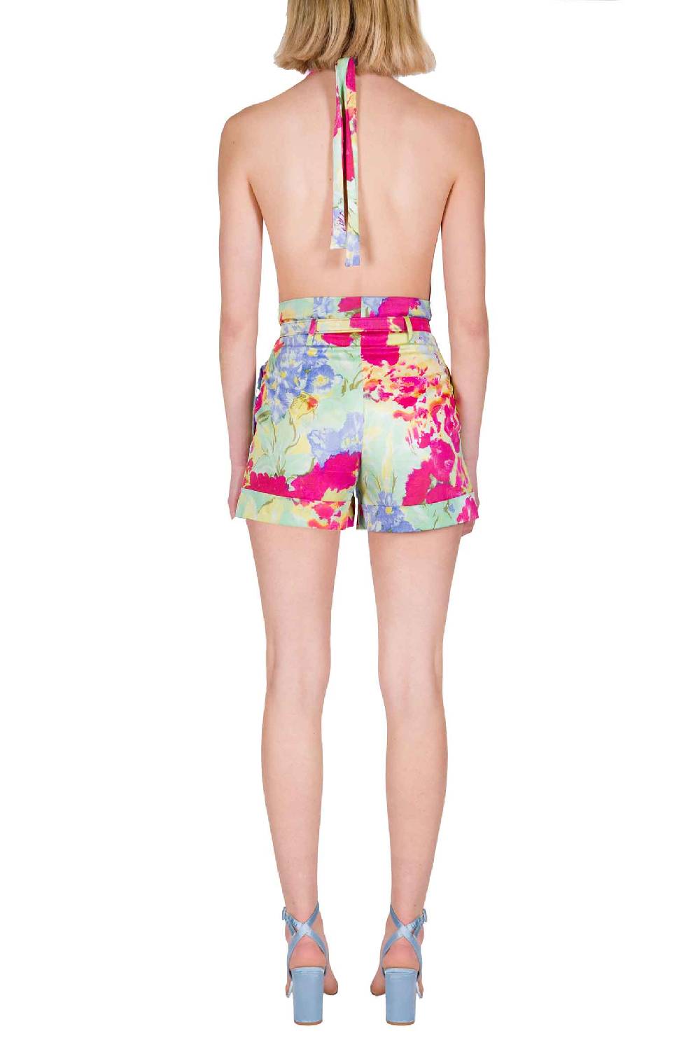 Luisa Beccaria Shorts In Cotone A Fiori Astratti