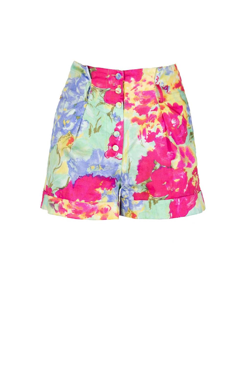 Luisa Beccaria Shorts in cotone a fiori astratti