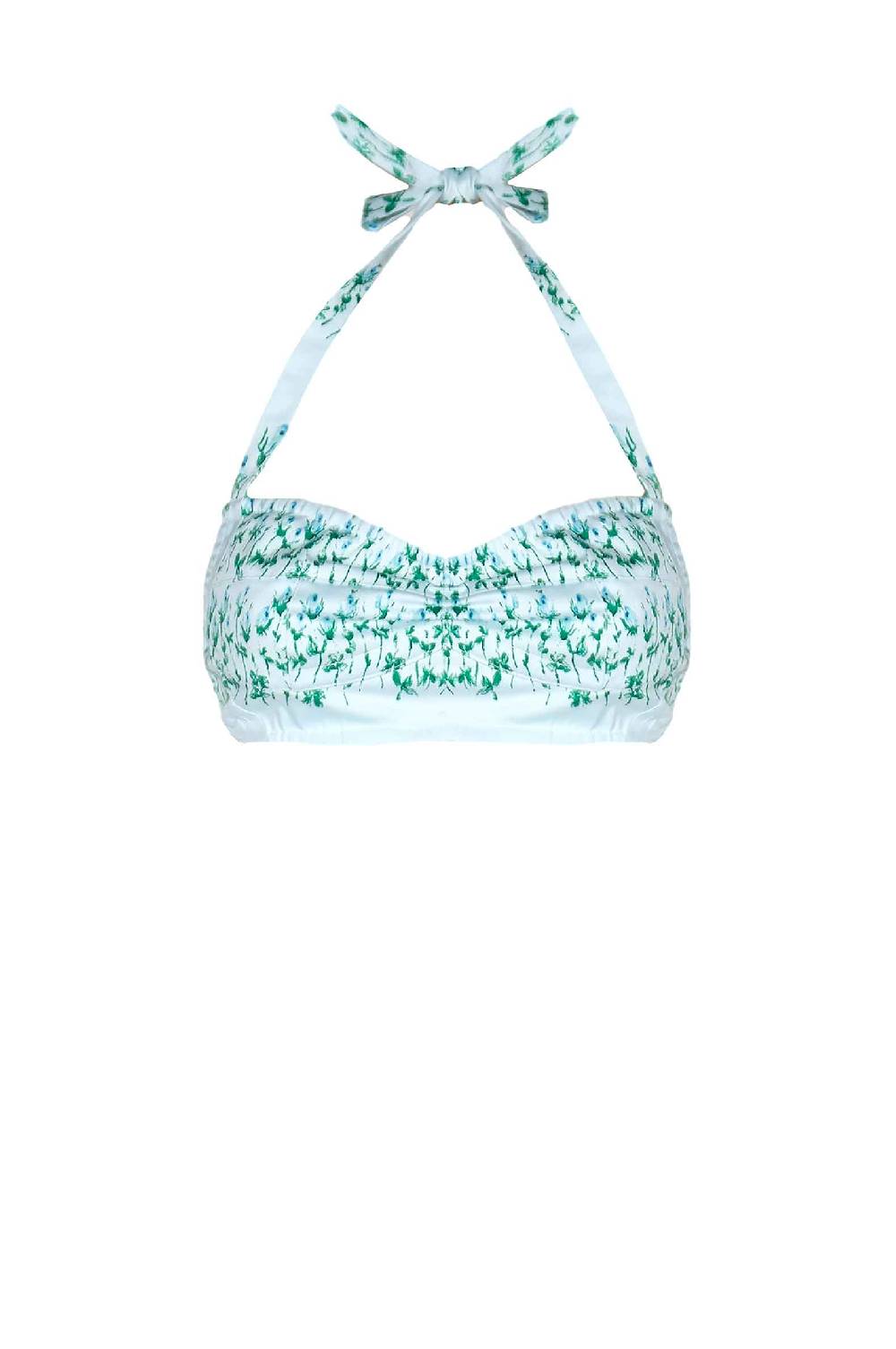 Luisa Beccaria Top bralette a righe fiorite