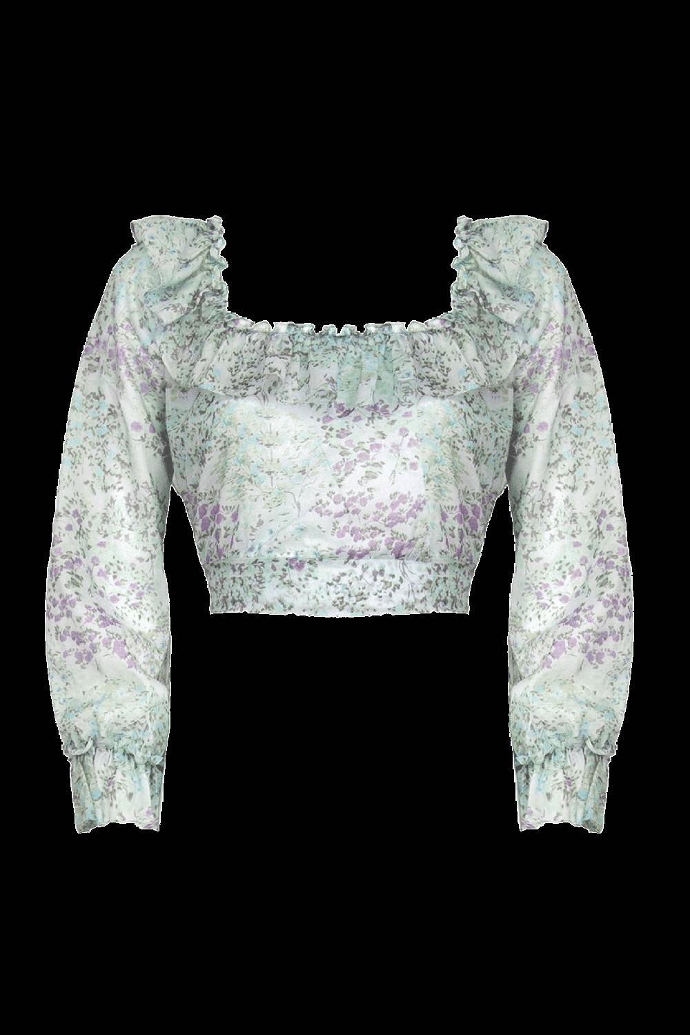 Luisa Beccaria Top in cotone stampato floreale