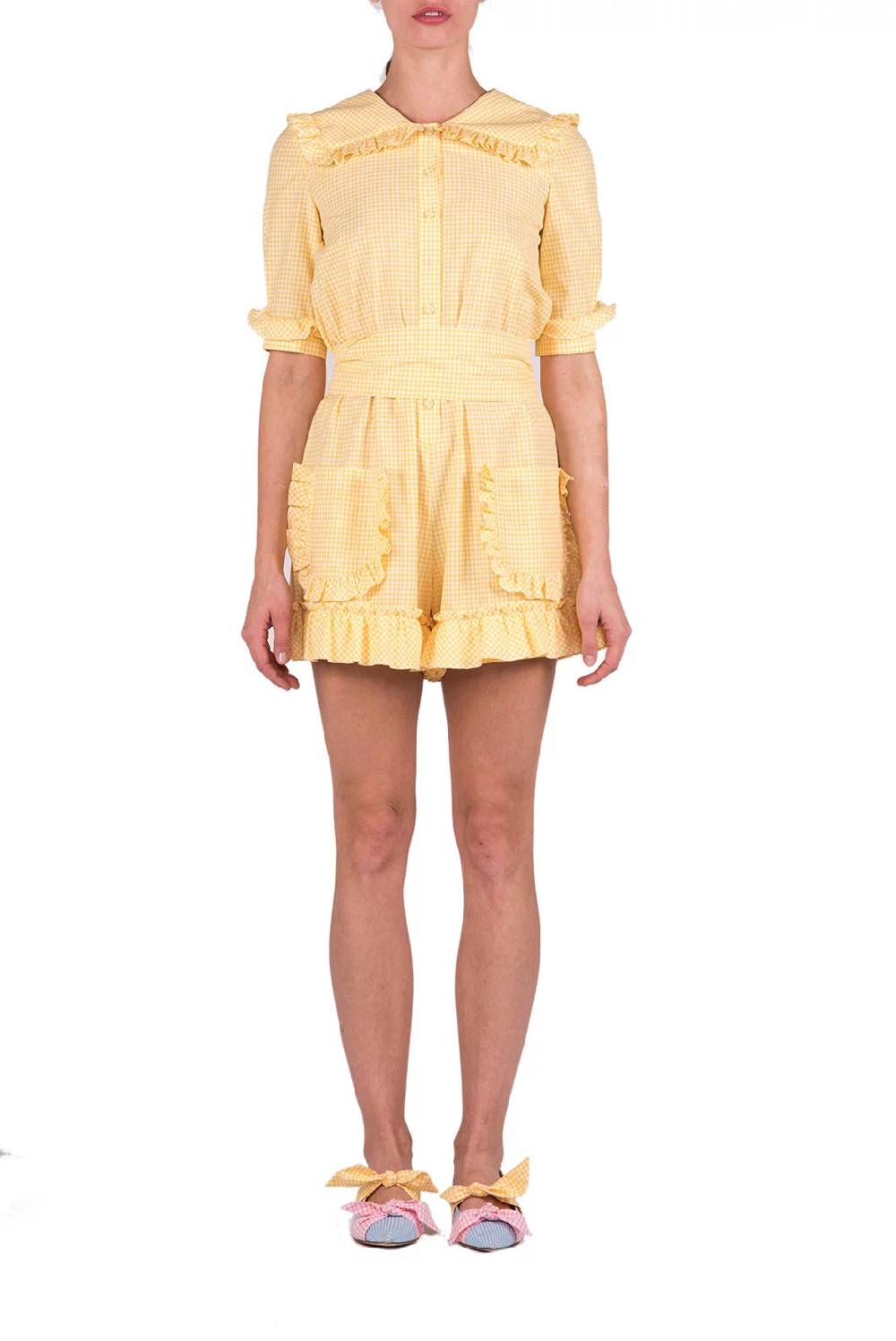 Luisa Beccaria Tuta In Cotone Vichy A Quadretti