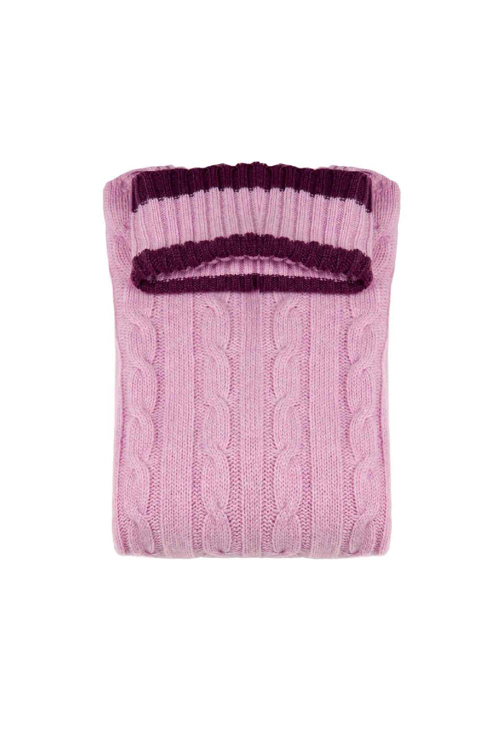 Luisa Beccaria Maglione Dolcevita In Cashmere A Trecce Rosa