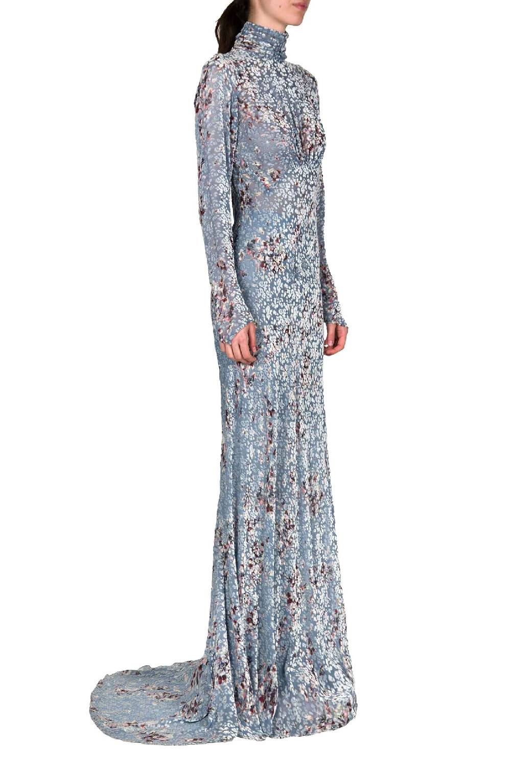 Luisa Beccaria Maxi Abito Dèvorè Stampato Flower Storm