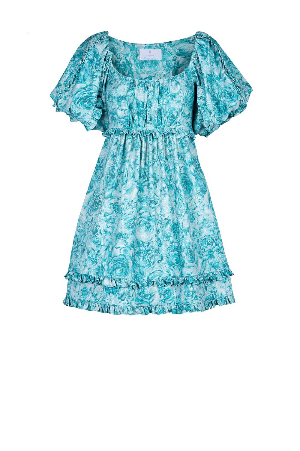 Luisa Beccaria Mini abito in lino stampato con rose