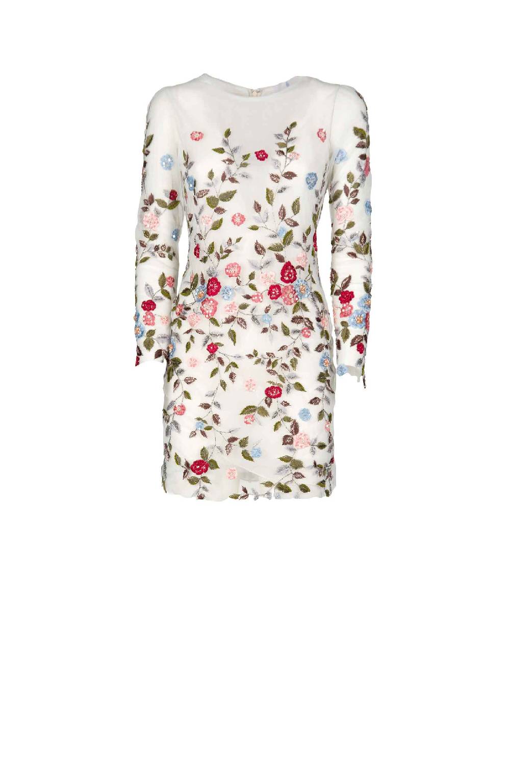 Luisa Beccaria Mini abito in tulle ricamato a fiori