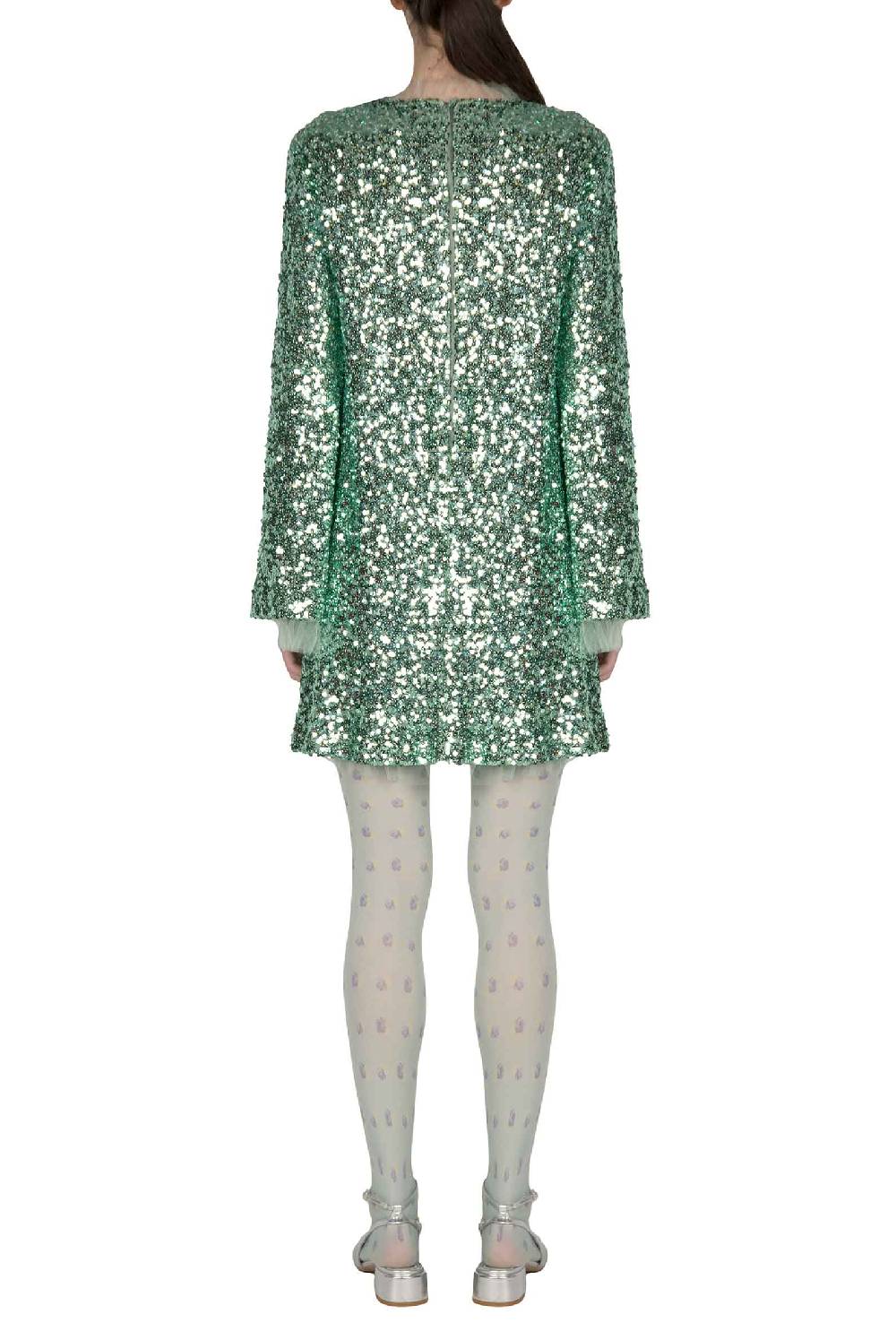 Luisa Beccaria Miniabito Con Paillettes Color Menta