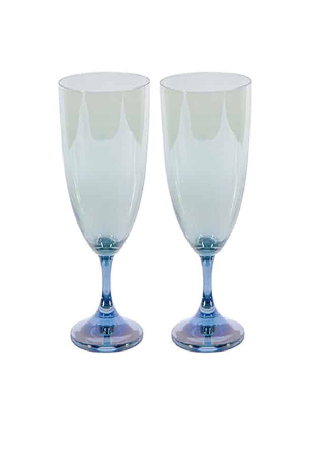 Luisa Beccaria Ombra Blu Al Verde Set Di Due Flauto