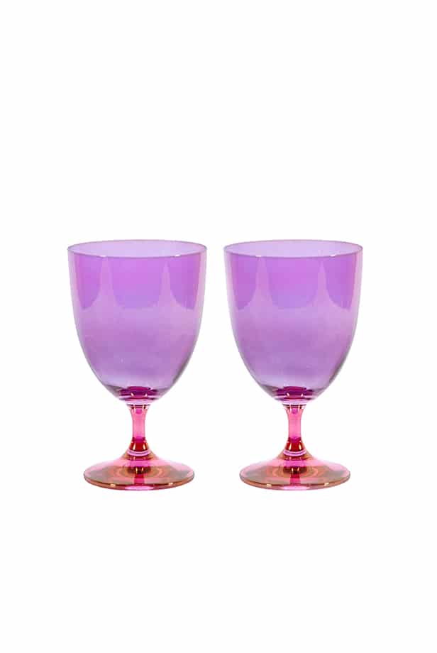 Luisa Beccaria Ombra Rosa Al Viola Set Di Due Bicchieri Di Vino