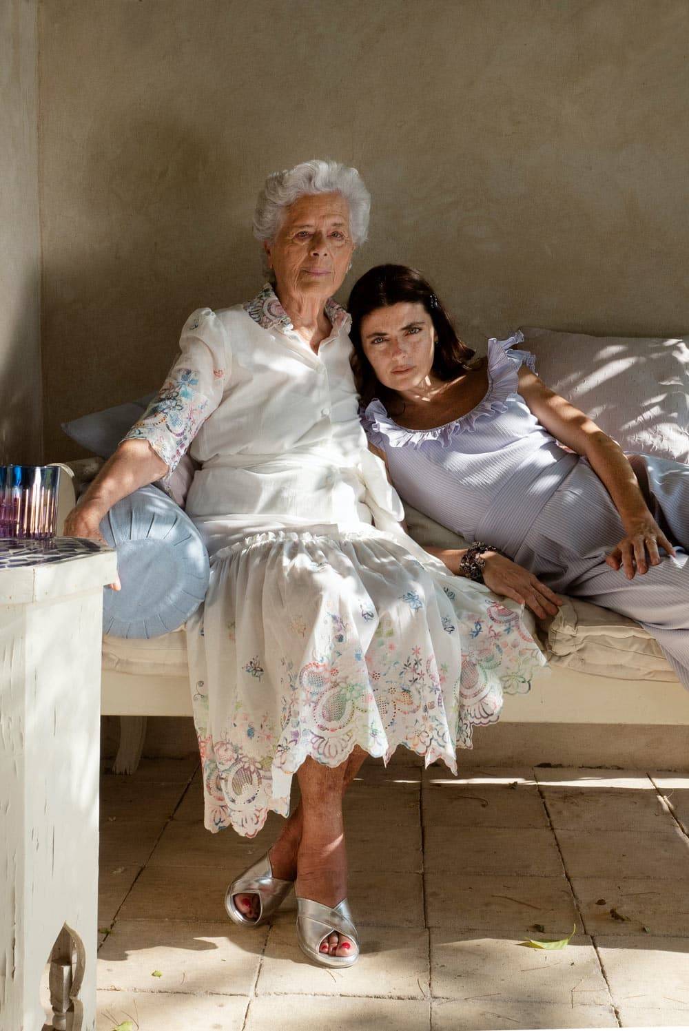 Luisa Beccaria Pantaloni Larghi In Misto Cotone A Righe Lilla / Bianche