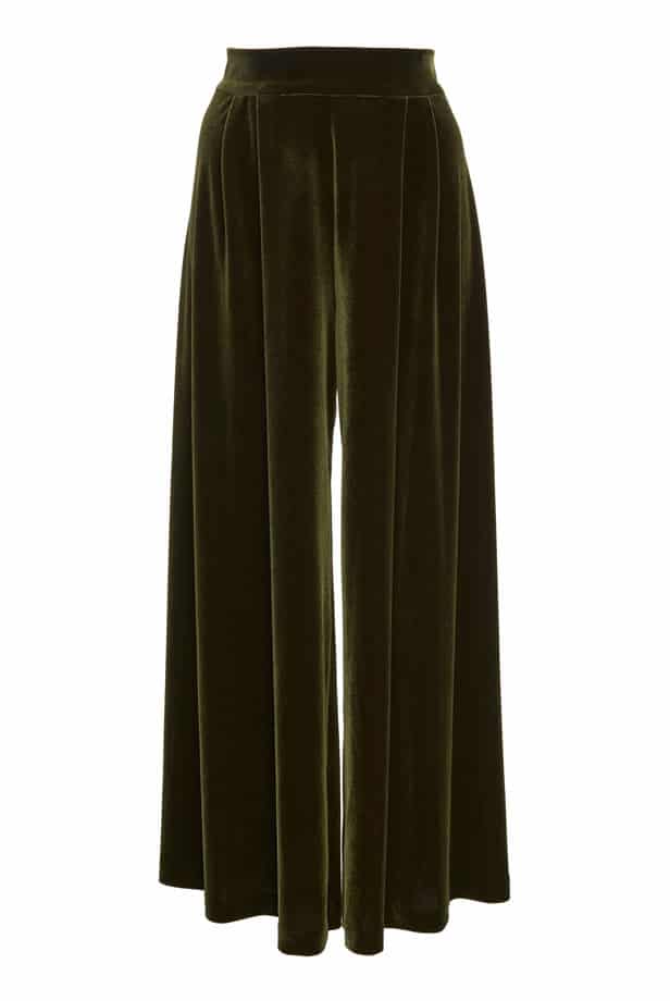 Luisa Beccaria Pantaloni larghi in velluto a vita alta