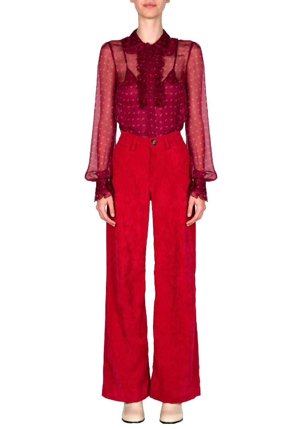 Luisa Beccaria Pantaloni Palazzo In Velluto A Coste