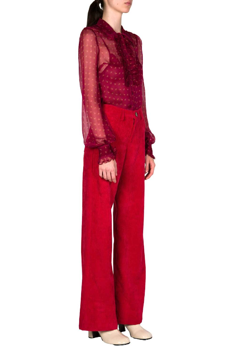 Luisa Beccaria Pantaloni Palazzo In Velluto A Coste