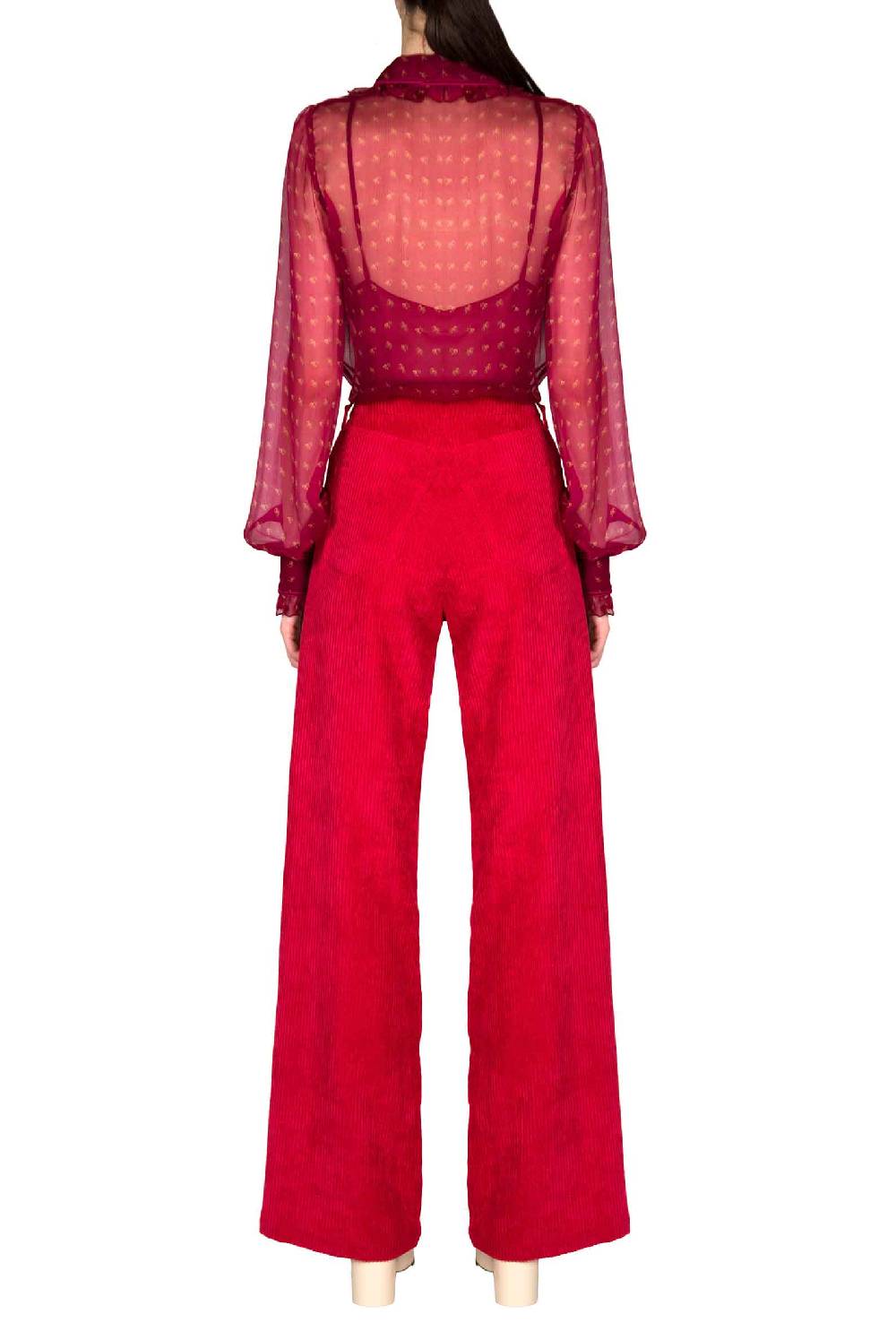 Luisa Beccaria Pantaloni Palazzo In Velluto A Coste