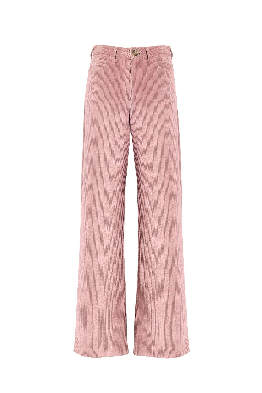 Luisa Beccaria Pantaloni palazzo in velluto a coste rosa Luisa Beccaria Pantaloni palazzo in velluto a coste rosa
