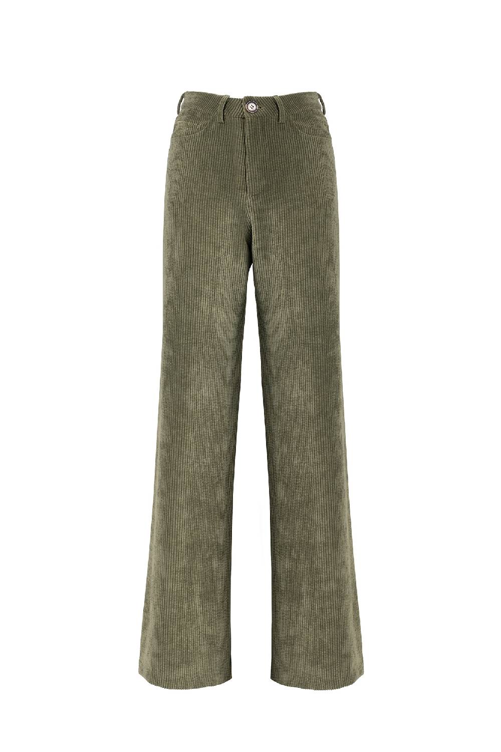 Luisa Beccaria Pantaloni palazzo in velluto a coste verde