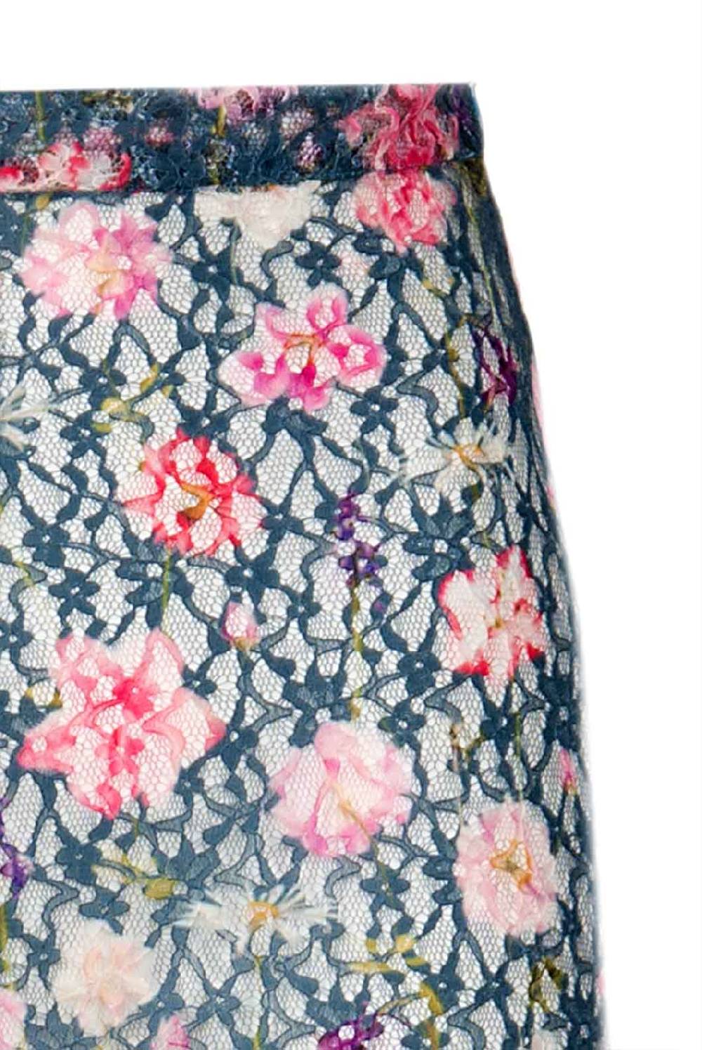 Luisa Beccaria Pantaloni Svasati A Vita Alta In Georgette Con Stampa Floreale