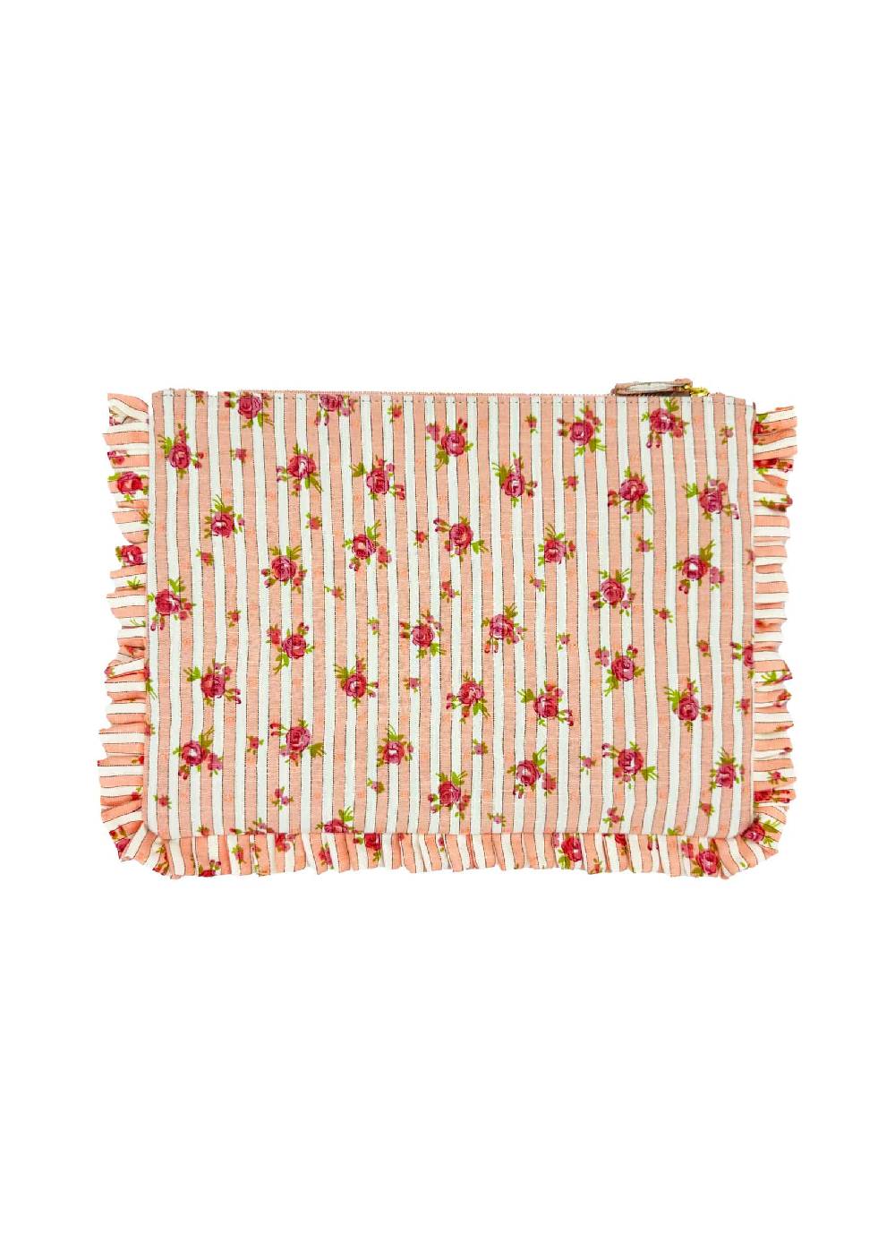 Luisa Beccaria Pochette Grande A Mano Rose Rigate Rosa