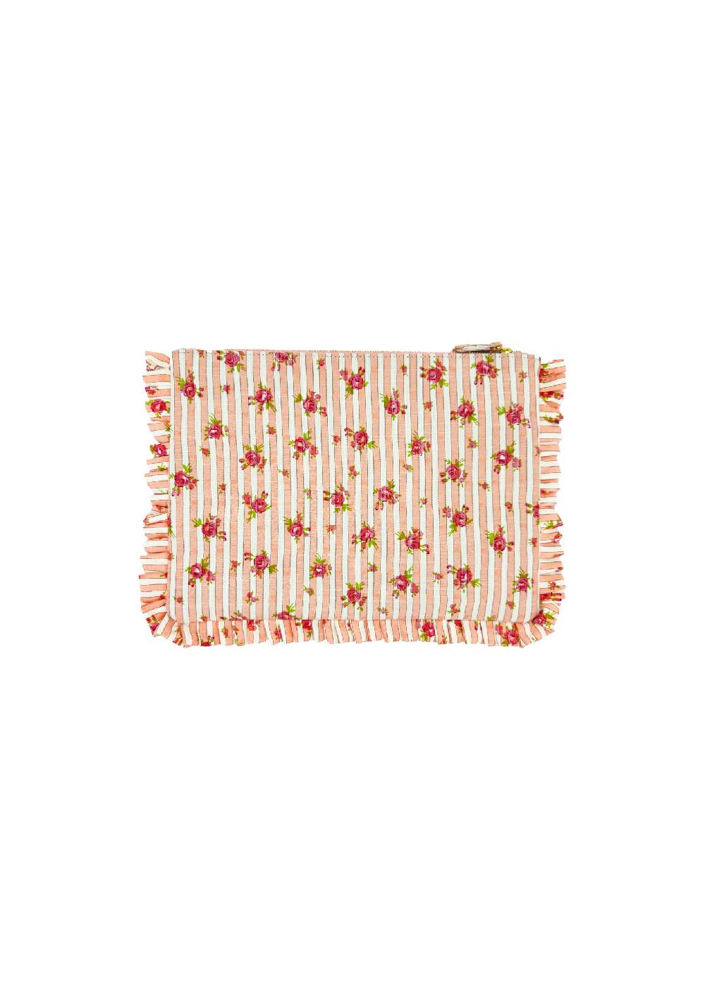 Luisa Beccaria Pochette Piccola a Mano Rose Rigate Rosa
