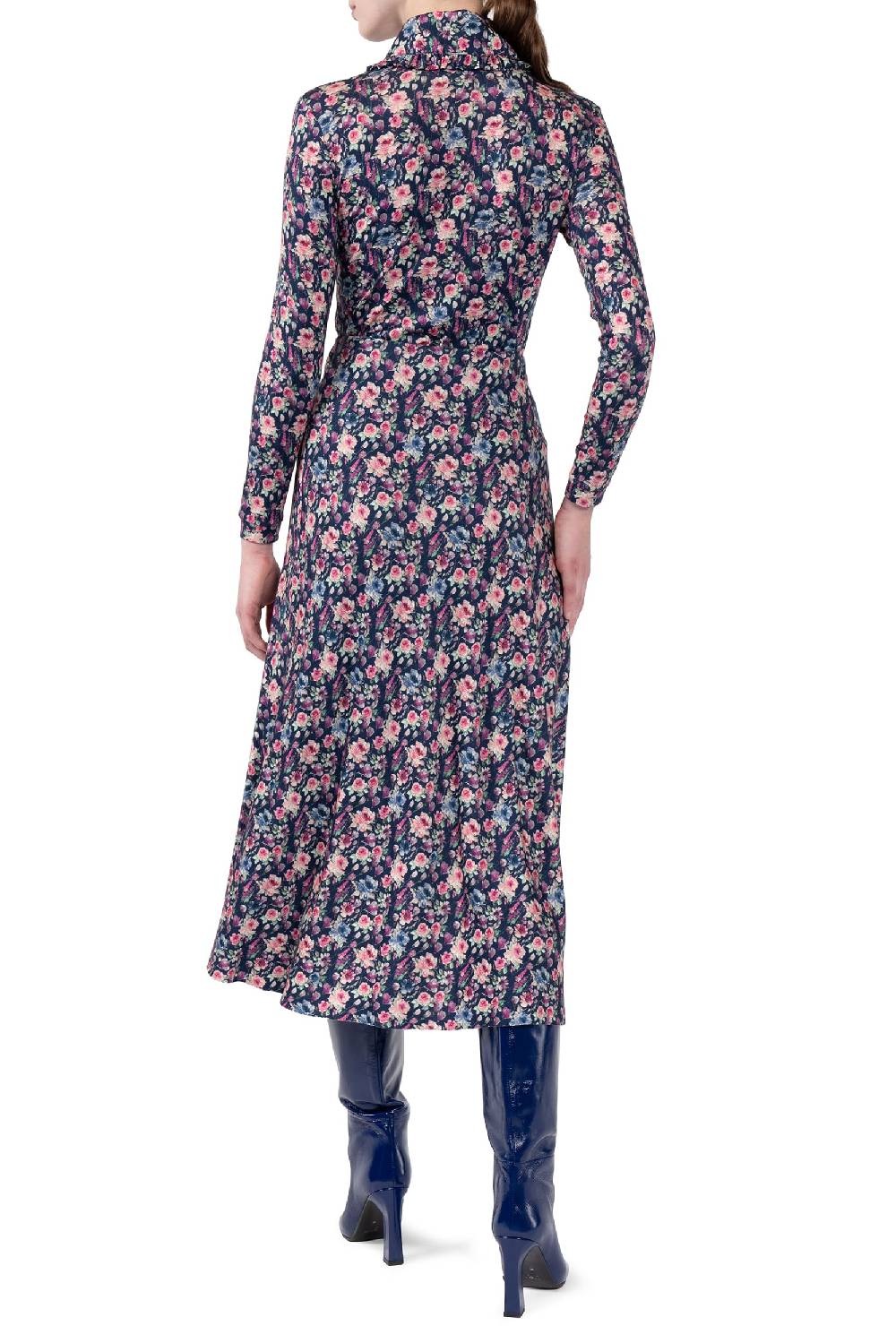 Luisa Beccaria Polo In Jersey Con Stampa Floreale Micro