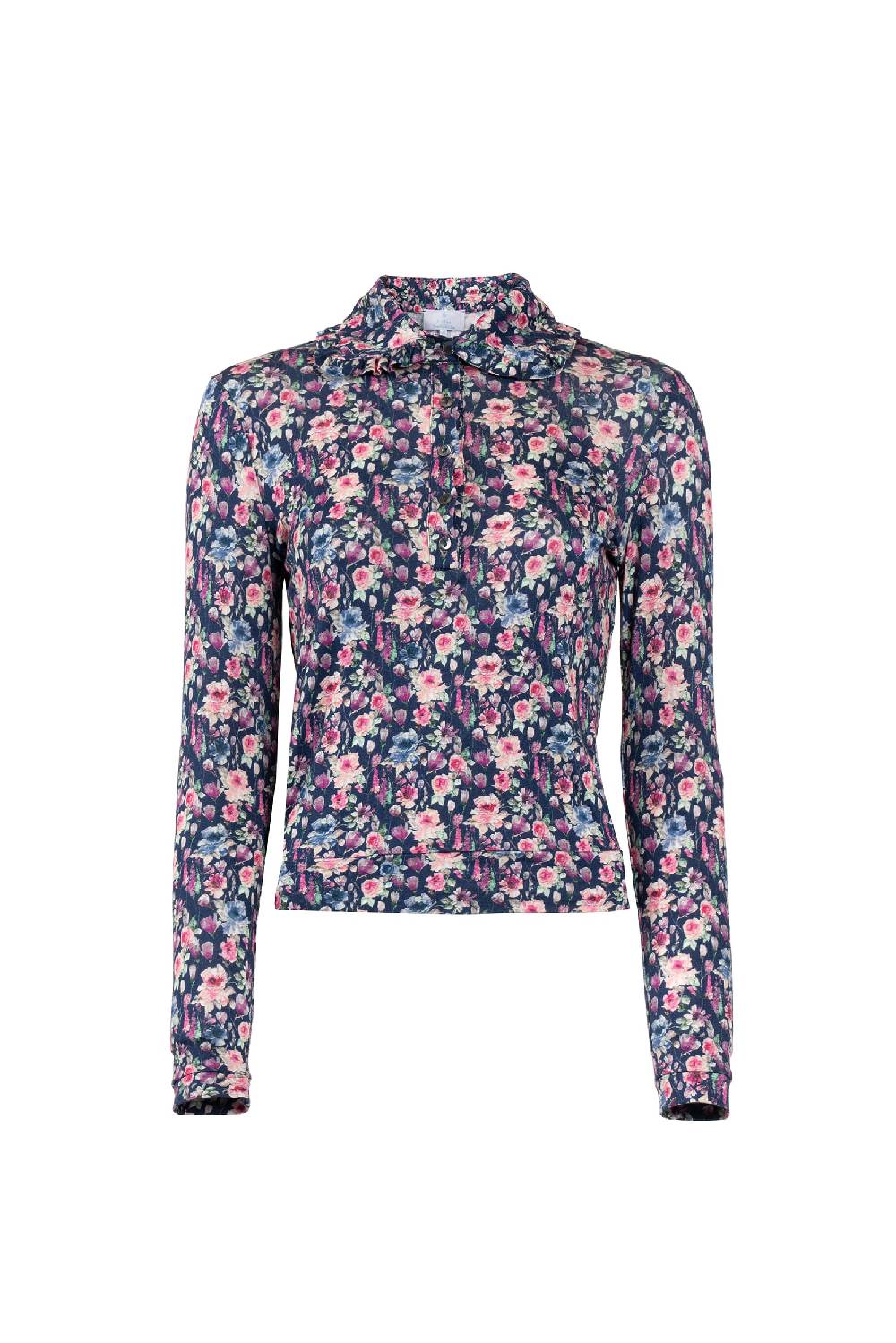 Luisa Beccaria Polo in jersey con stampa floreale micro Luisa Beccaria Polo in jersey con stampa floreale micro