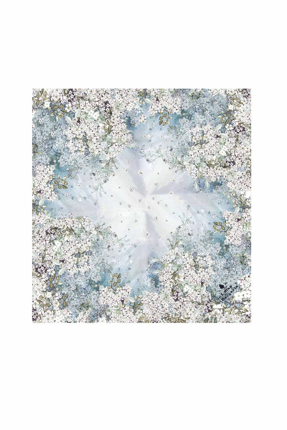 Luisa Beccaria Sciarpa in Seta Stampa Fiori Sfumato