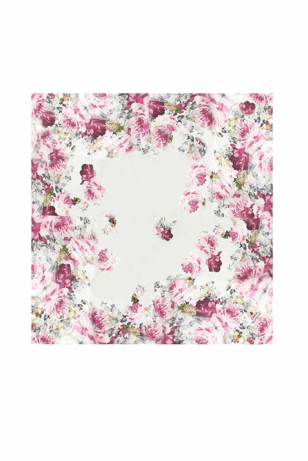 Luisa Beccaria Sciarpa in seta stampata con rose floreali