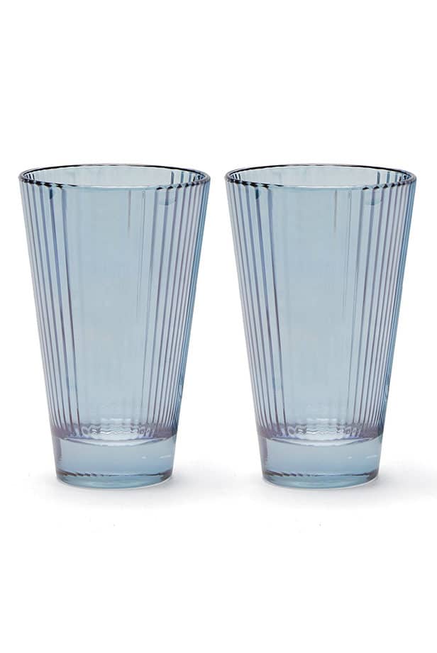 Luisa Beccaria Set Blu Di Due Bicchieri D'acqua Iside