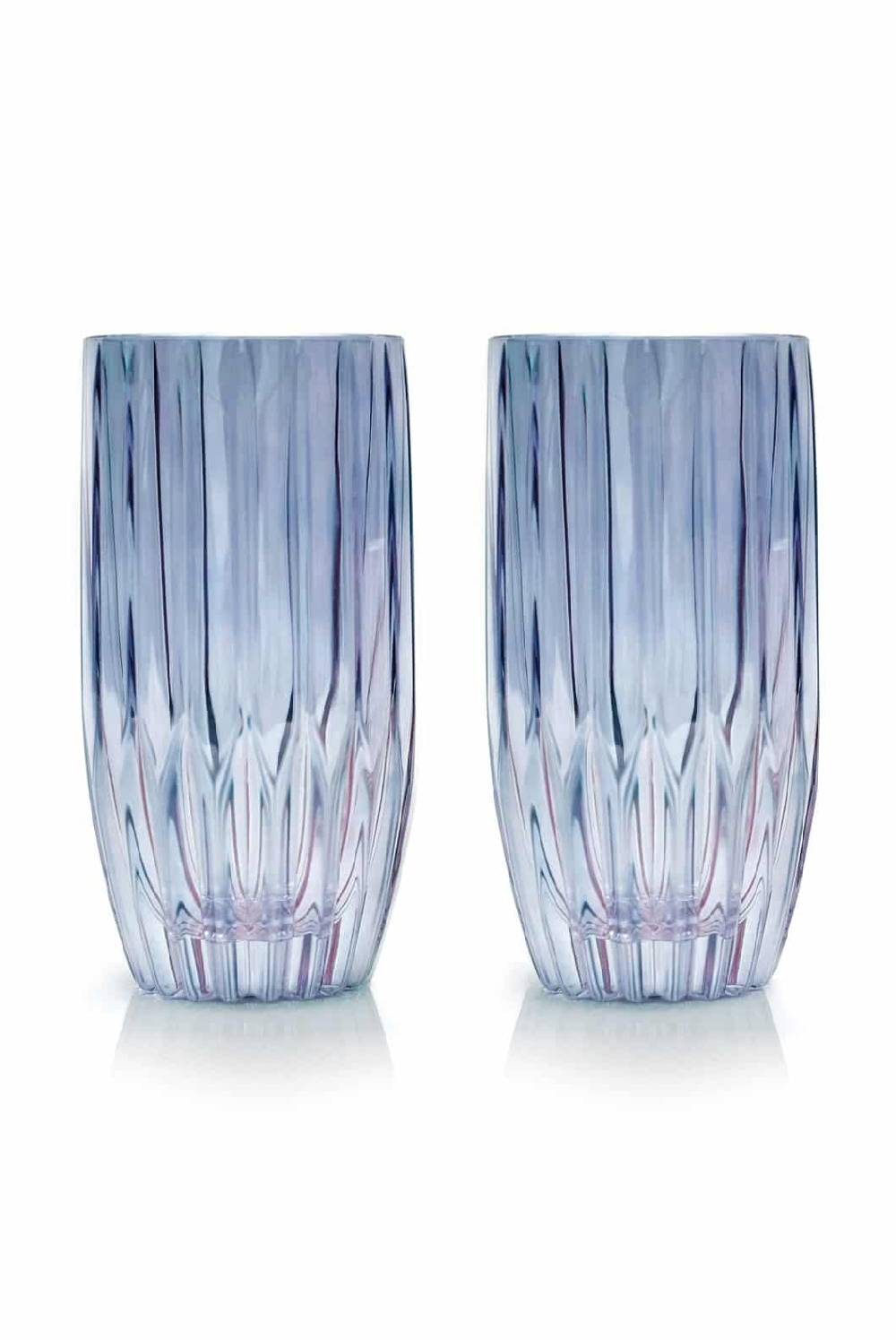 Luisa Beccaria Set Blu Di Due Grandi Bicchieri Tumbler