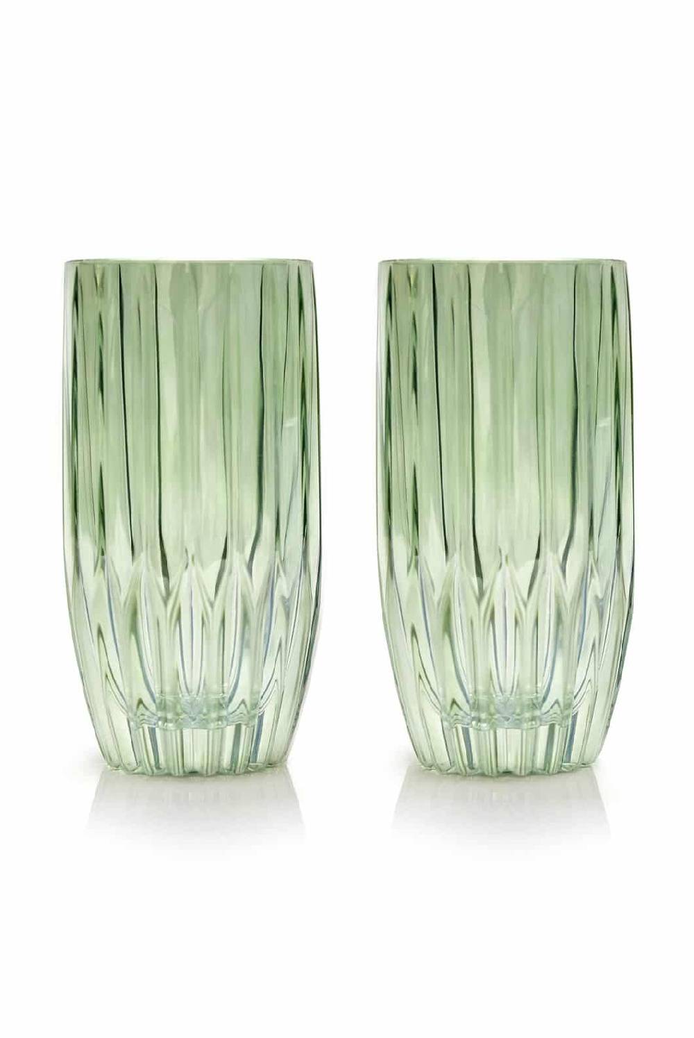 Luisa Beccaria Set Di Due Grandi Bicchieri Tumbler Verde
