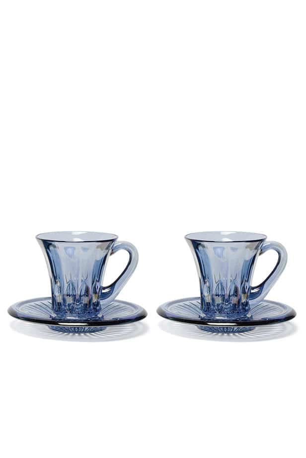 Luisa Beccaria Set Di Due Tazze Da Caffè Trasparenti Prestige Blu
