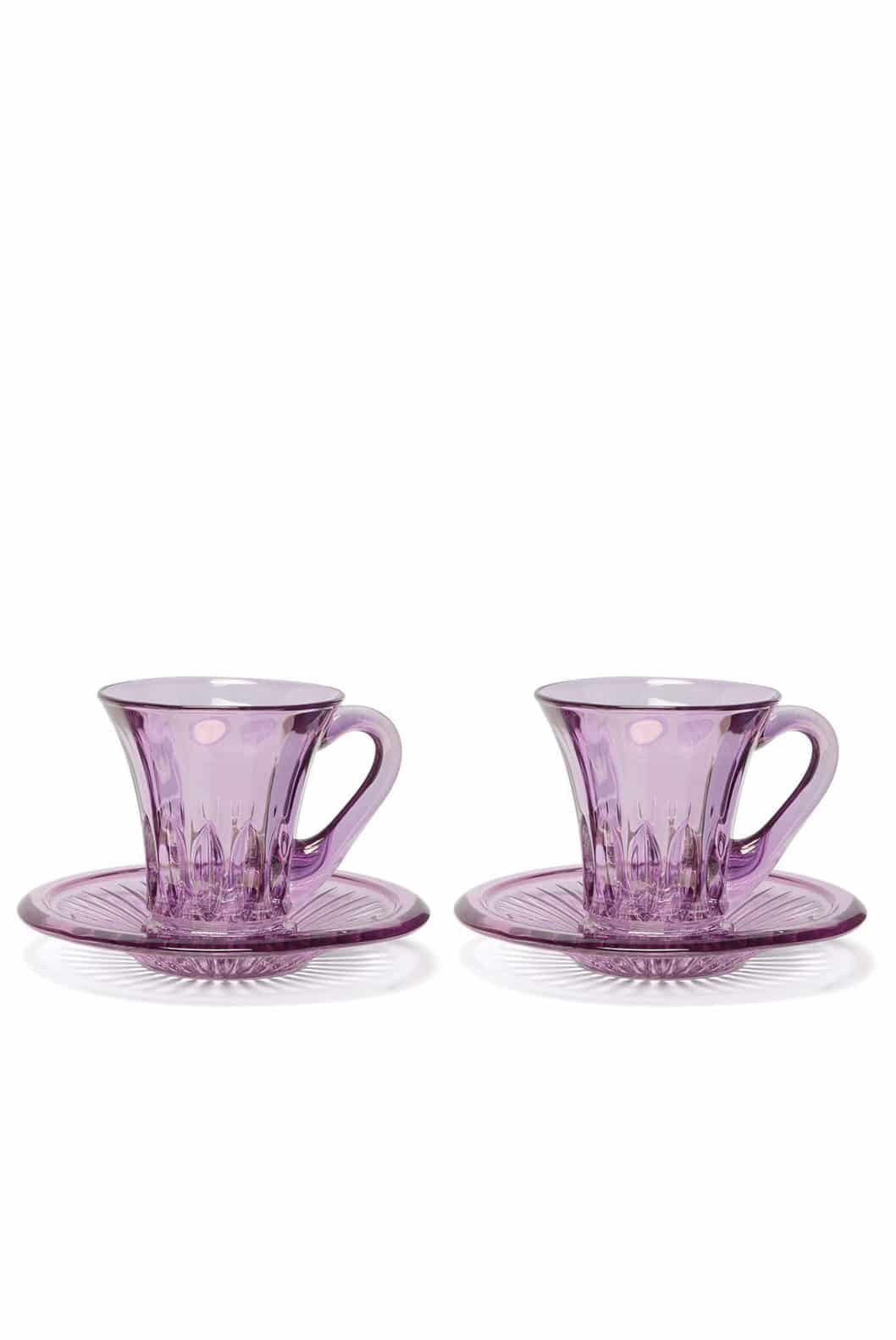 Luisa Beccaria Set Di Due Tazzine Da Caffè Trasparenti Prestige Viola
