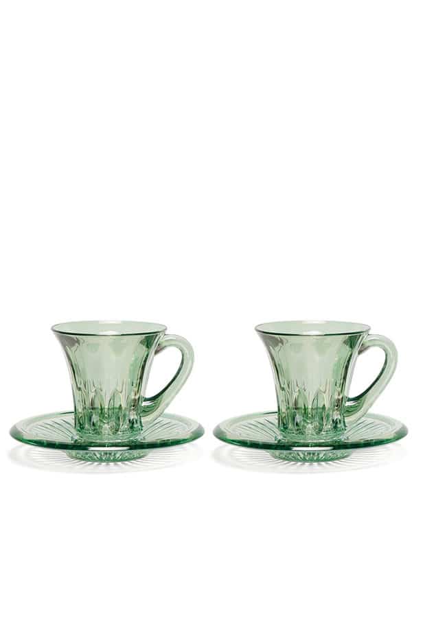 Luisa Beccaria Set Di Due Tazzine Da Caffè Trasparenti Prestige Verde