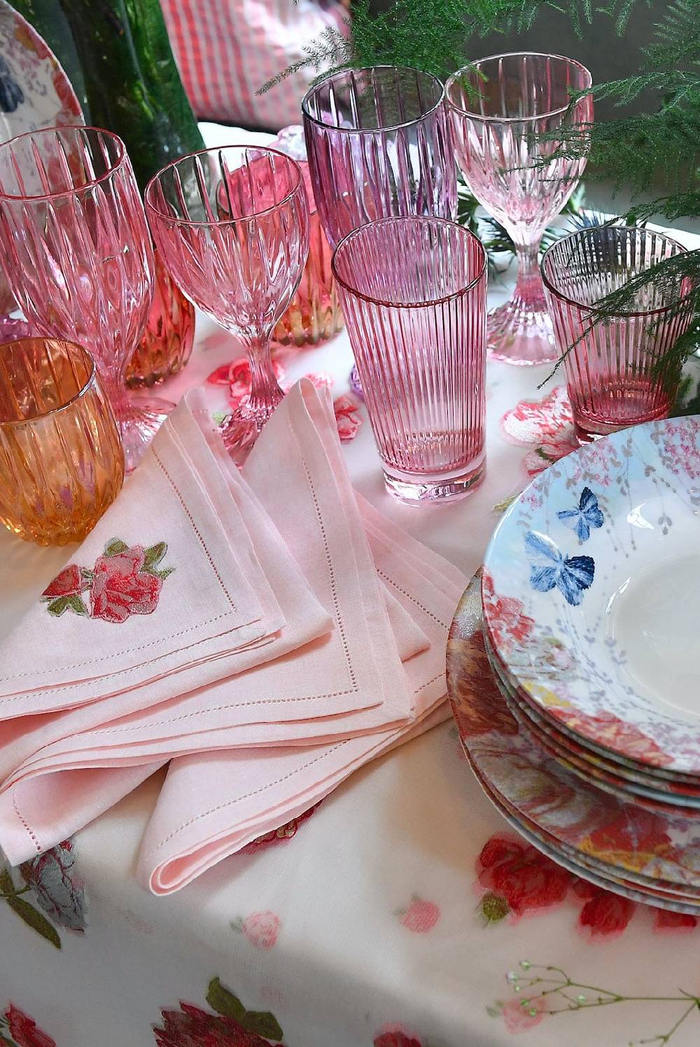 Luisa Beccaria Set Rosa Di Due Bicchieri D'acqua Iside