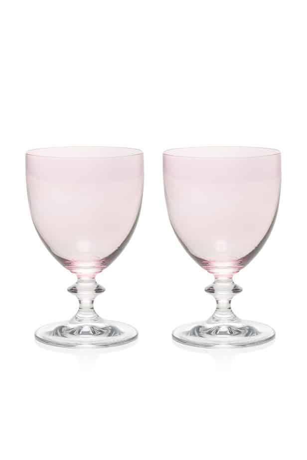 Luisa Beccaria Set Rosa Di Due Bicchieri D'acqua Roseo