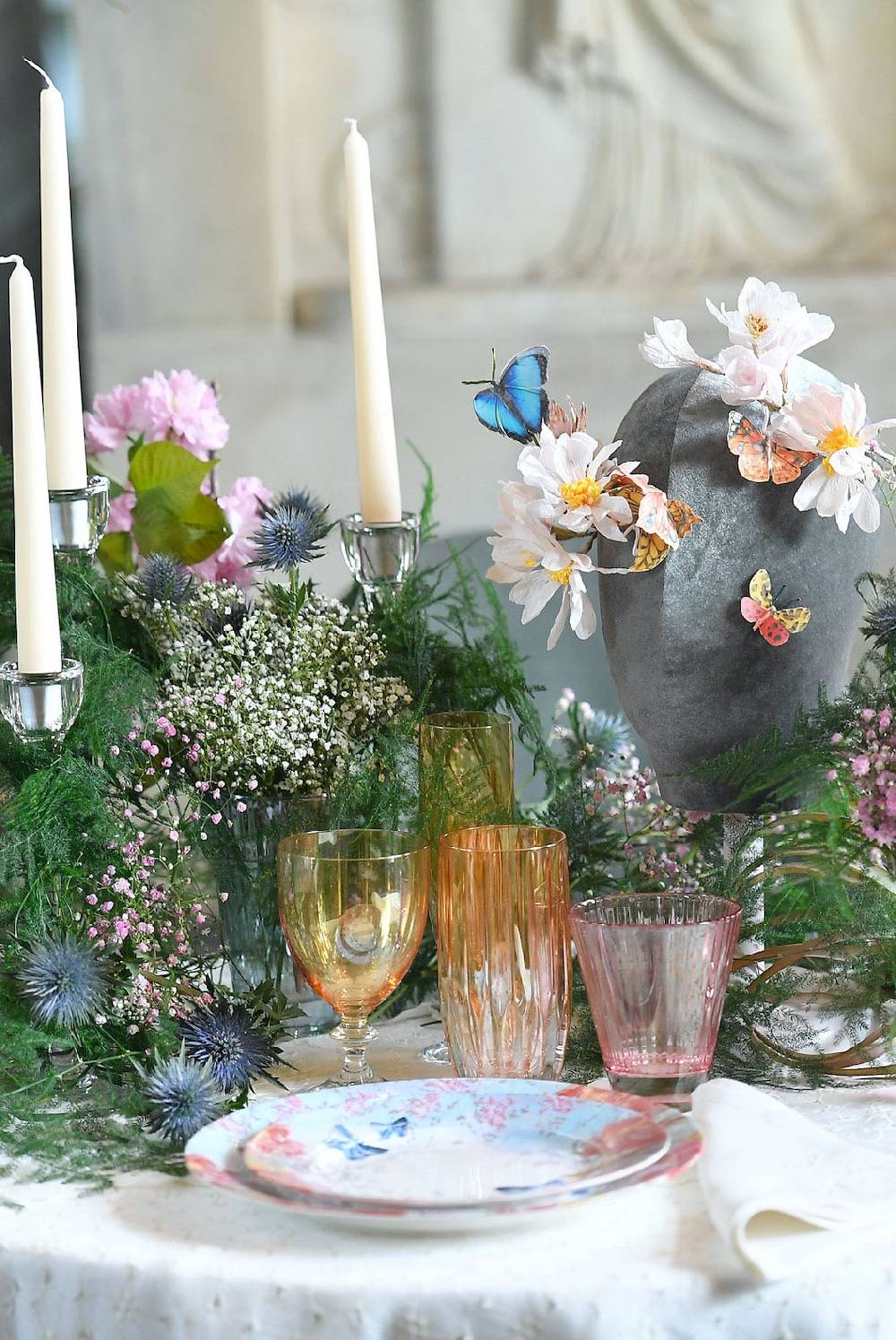 Luisa Beccaria Set Rosa Di Due Bicchieri Di Vino Iside