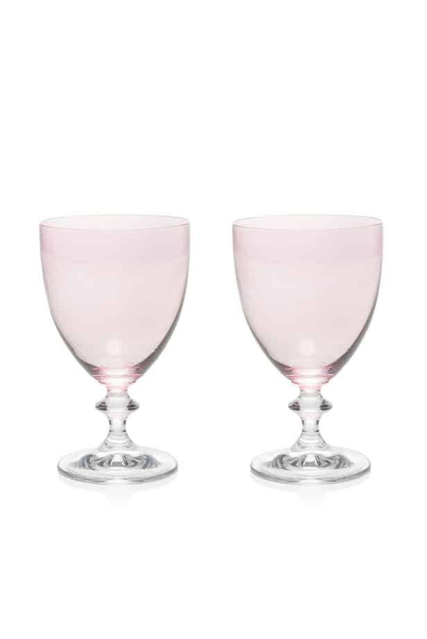 Luisa Beccaria Set Rosa Di Due Bicchieri Di Vino Rosato
