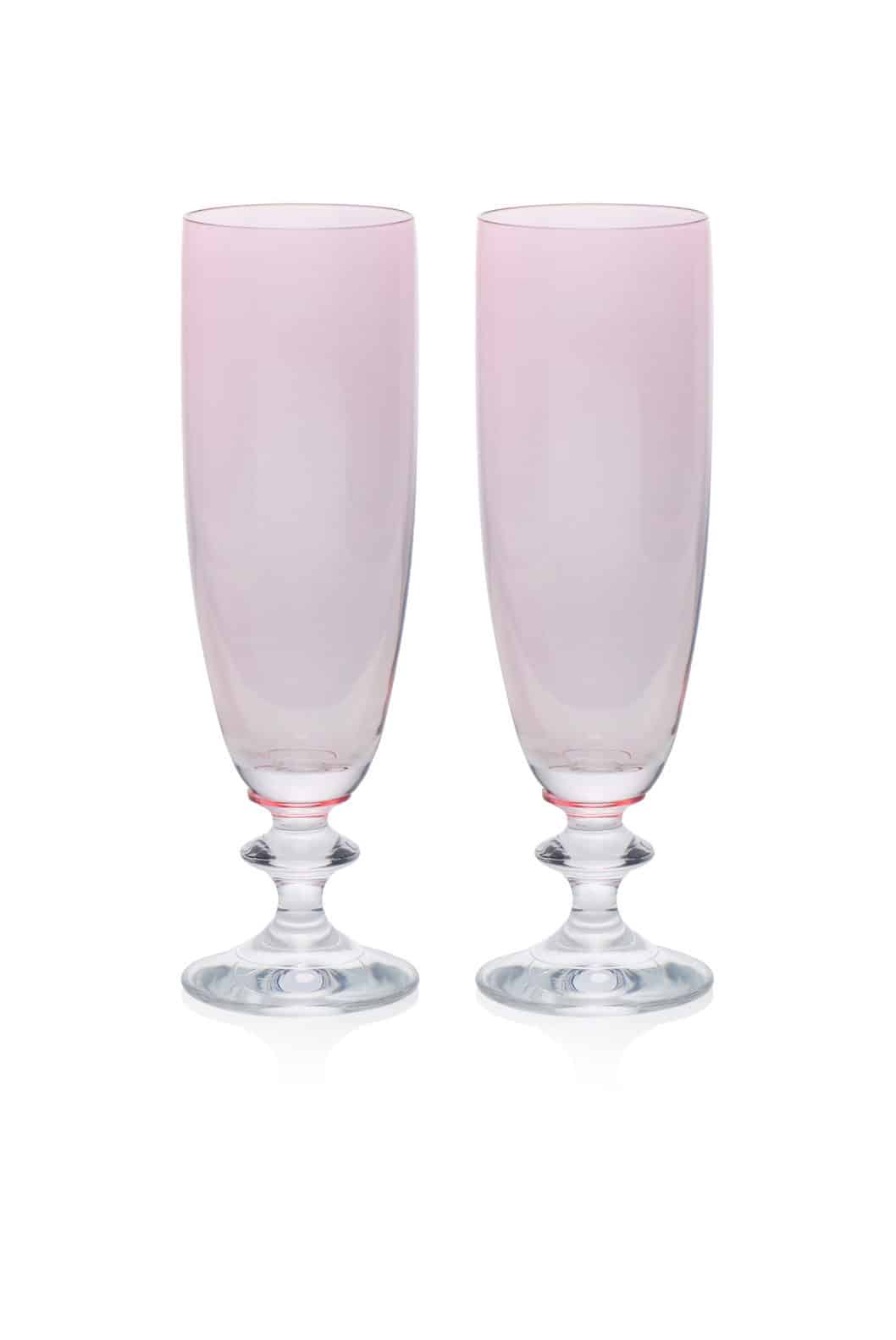 Luisa Beccaria Set Rosa Di Due Bicchieri Flauto Roseo