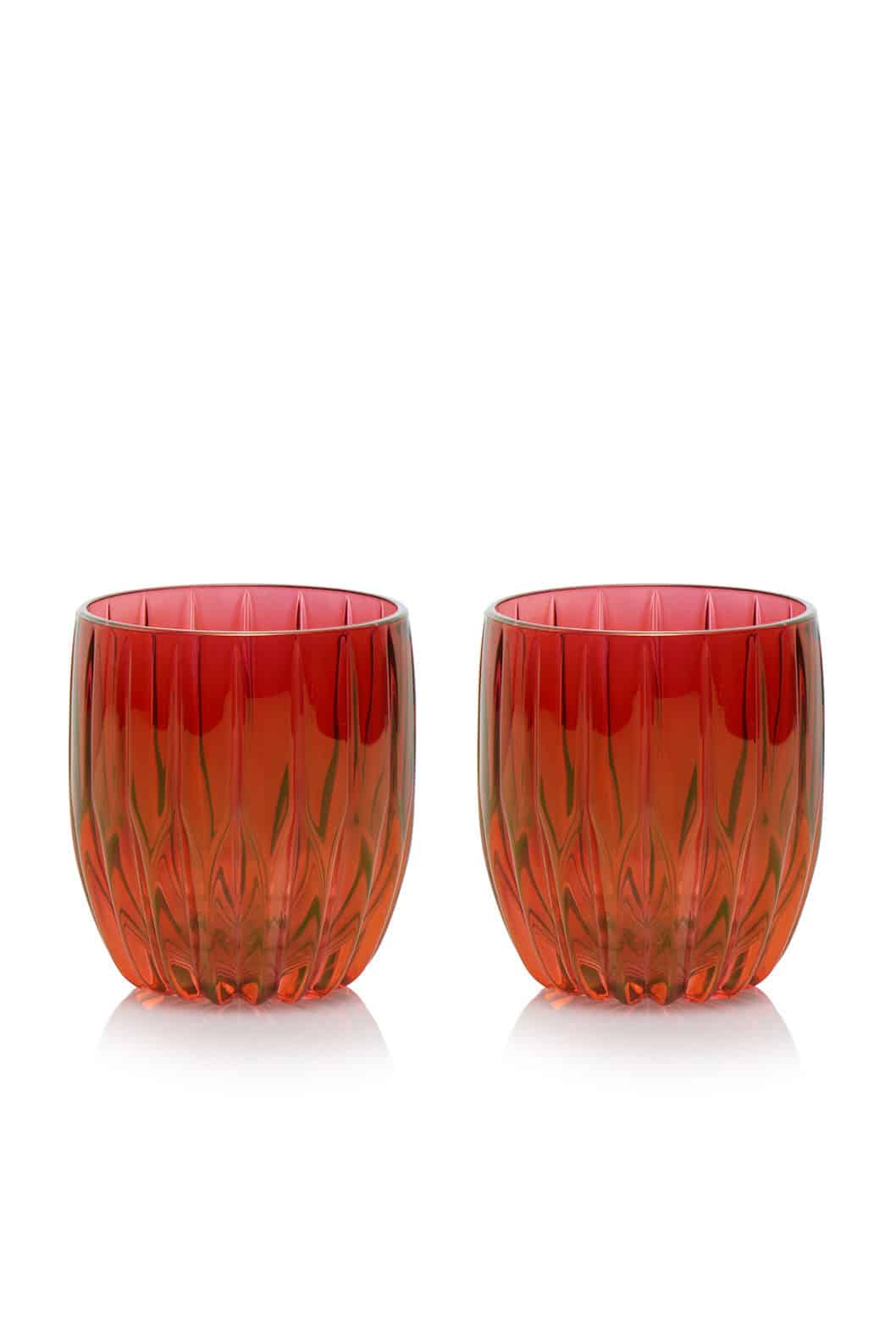 Luisa Beccaria Set Rosso Di Due Piccoli Bicchieri Tumbler