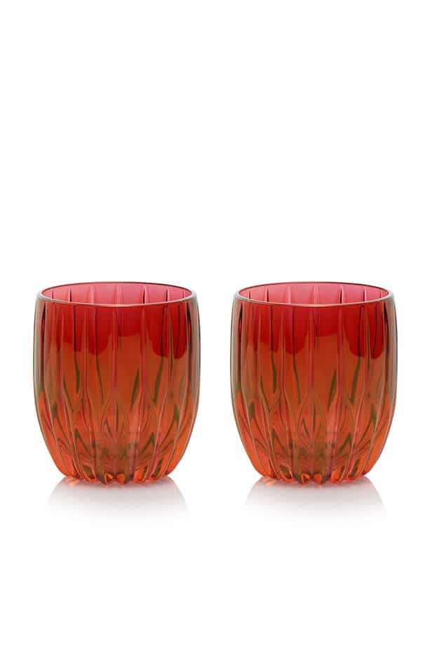 Luisa Beccaria Set Rosso Di Due Piccoli Bicchieri Tumbler