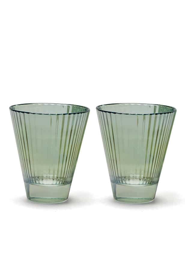 Luisa Beccaria Set Verde Di Due Bicchieri Di Vino Iside