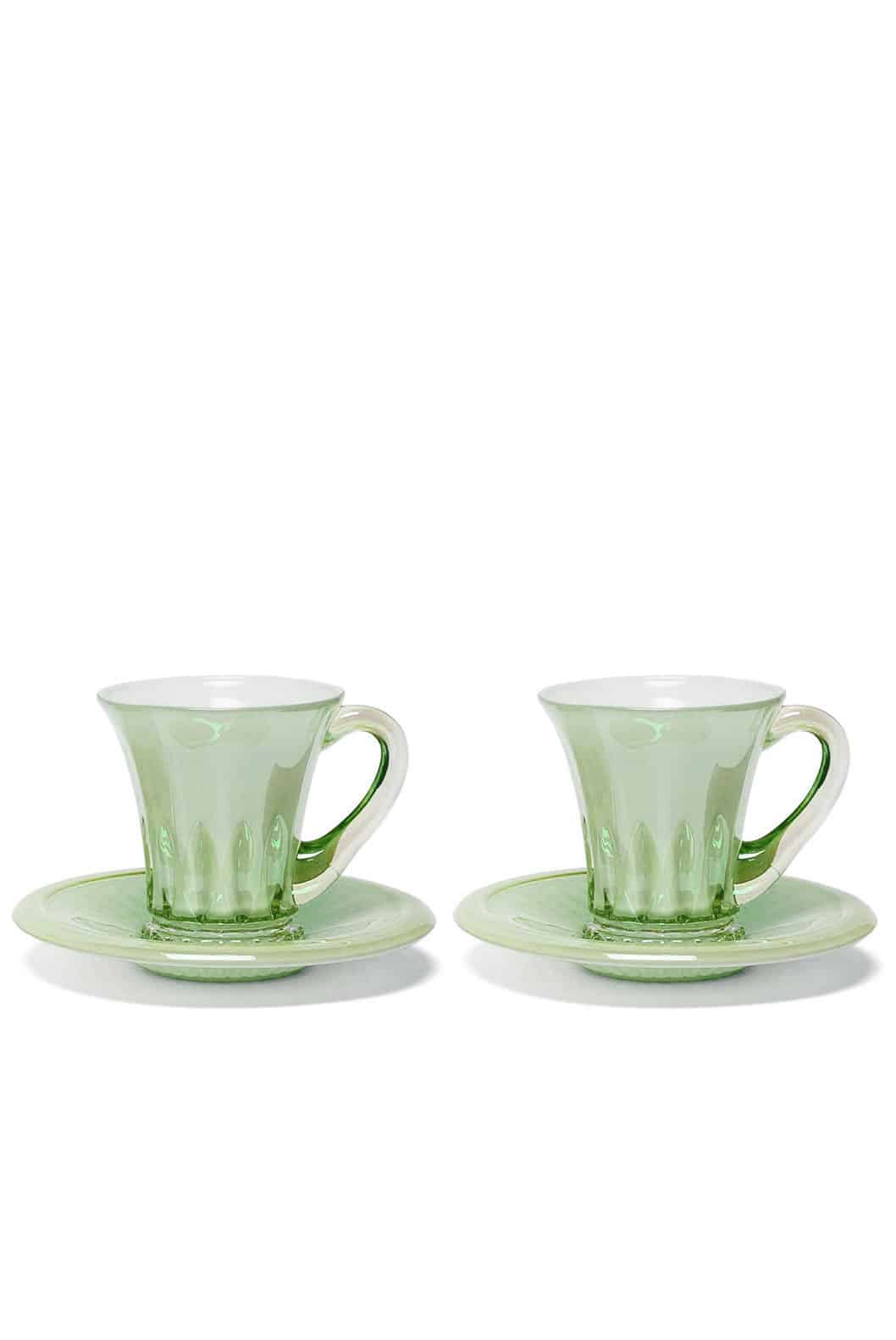 Luisa Beccaria Set Verde Di Due Tazze Di Caffè Doge