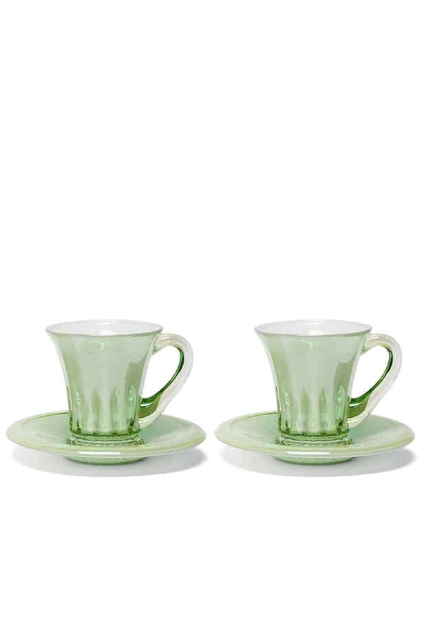 Luisa Beccaria Set Verde Di Due Tazze Di Caffè Doge