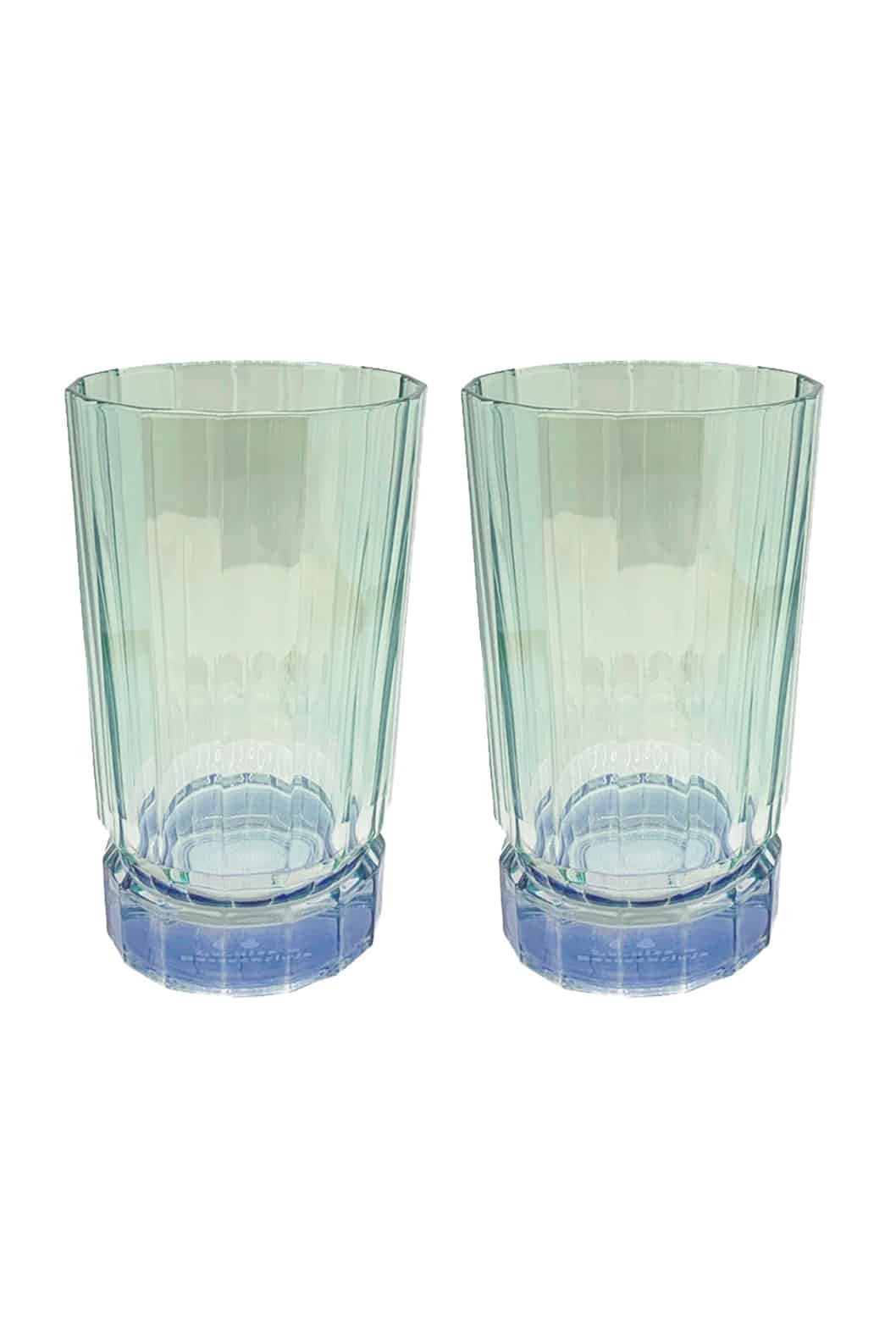 Luisa Beccaria Shade Blue To Green Set Di Due Bicchieri Grandi Duccio Con Base