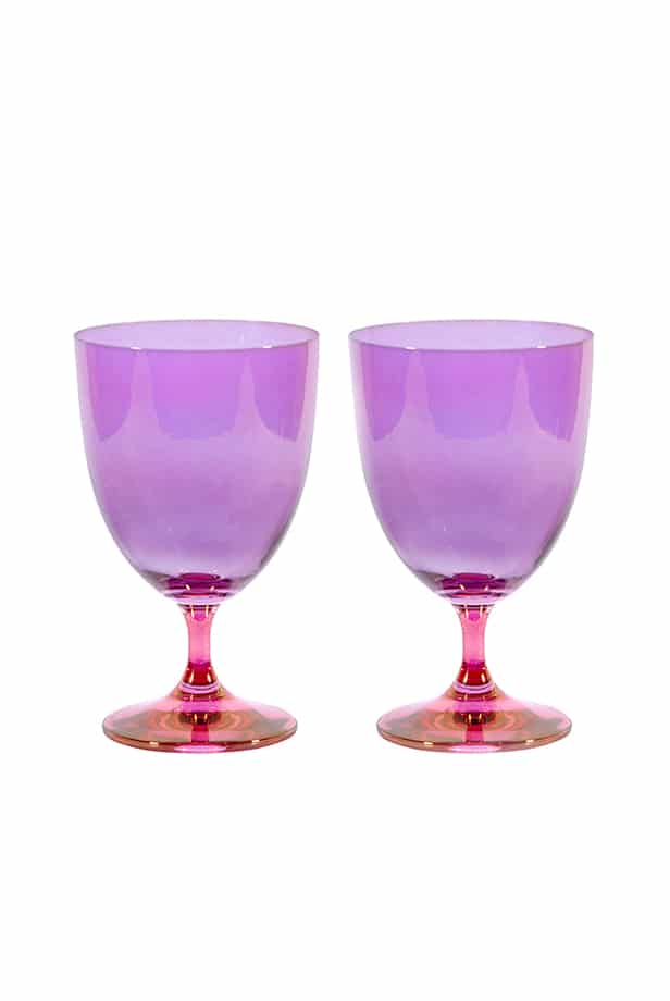 Luisa Beccaria Shade Pink To Purple Set di due bicchieri d'acqua
