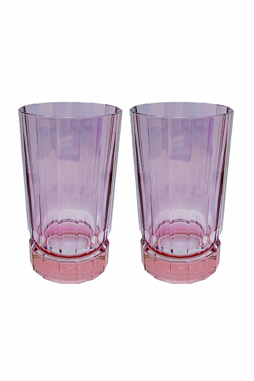 Luisa Beccaria Shade Pink To Purple Set Di Due Bicchieri Grandi Duccio Con Base