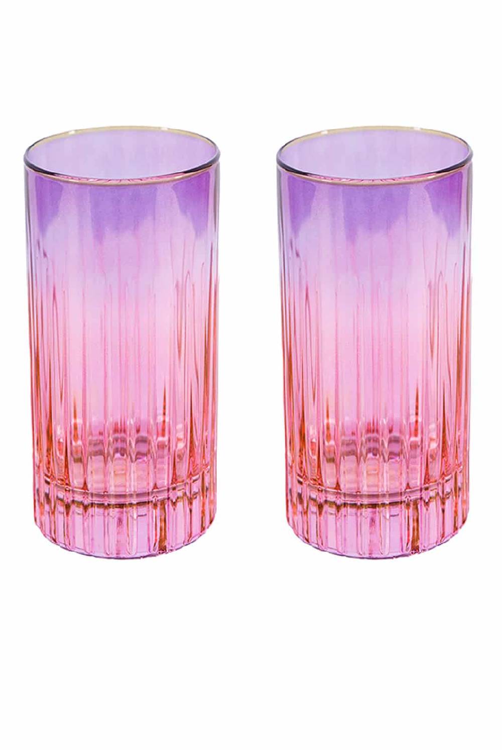 Luisa Beccaria Shade Pink To Purple Set Di Due Grandi Bicchieri Tumbler
