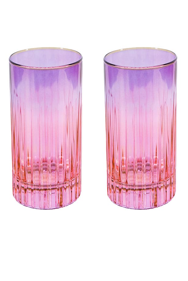 Luisa Beccaria Shade Pink To Purple Set Di Due Grandi Bicchieri Tumbler