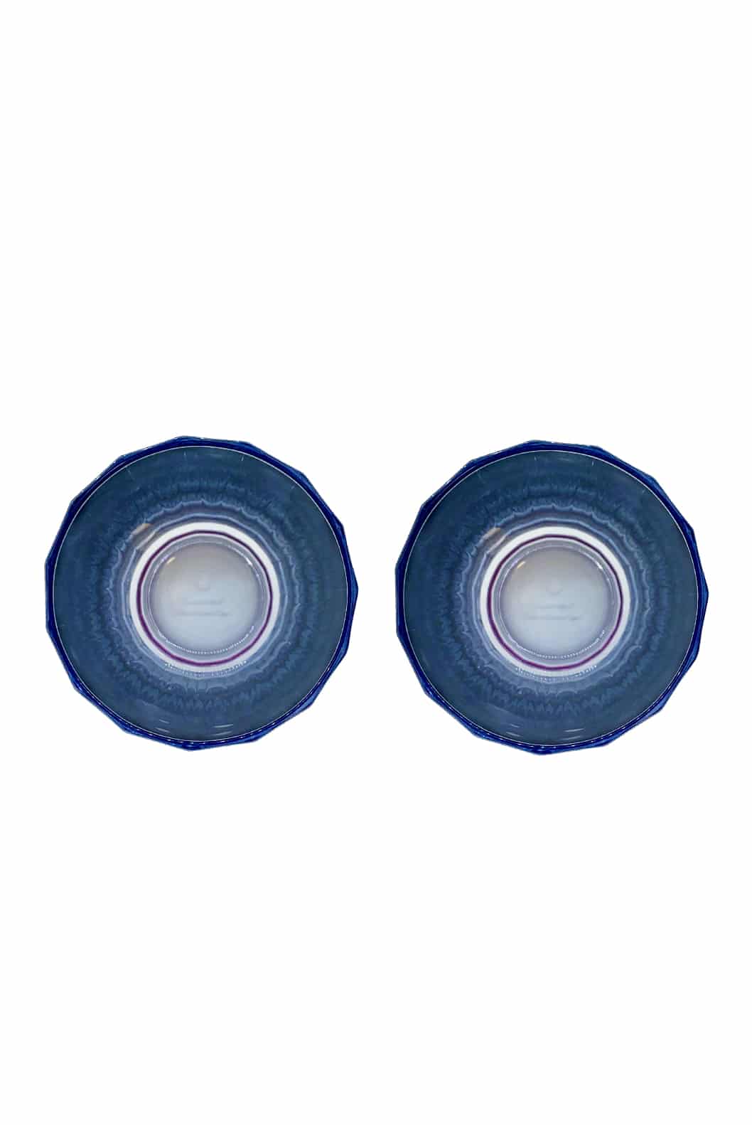Luisa Beccaria Shade Purple To Blue Set Di Due Grandi Bicchieri Duccio Con Base